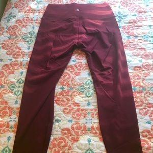 LuLuLemon wine full length leggings. Size 12